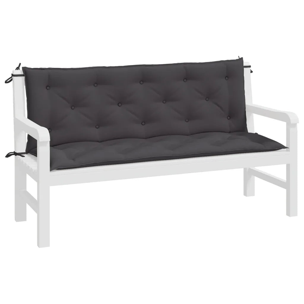 Cuscini Panca Giardino 2pz Antracite 150x50x7cm Tessuto Oxford 361697
