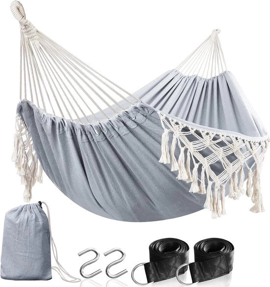 Ombrello a Tasselli con Strisce per Albero - Ombrello Portatile in Cotone con Borsa da Portare per Utilizzo all'Aperto