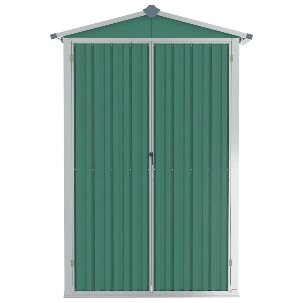 Casetta da giardino cabina ripostiglio casetta da esterno robusta casetta per attrezzi 116 x 45 x 175 cm acciaio zincato verde 02_0022343