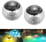 Illuminazione per piscine alimentata da energia solare - 2 pezzi di illuminazione galleggiante e sott'acqua per piscine