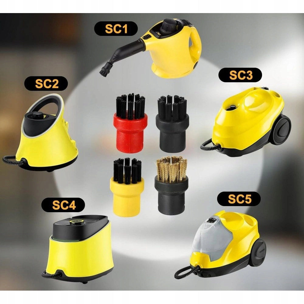 Set di Accessori per Pulizia compatibile con Kärcher SC1-SC5 – 14 Pezzi, Microfibra, Spazzole Nylon e Ottone