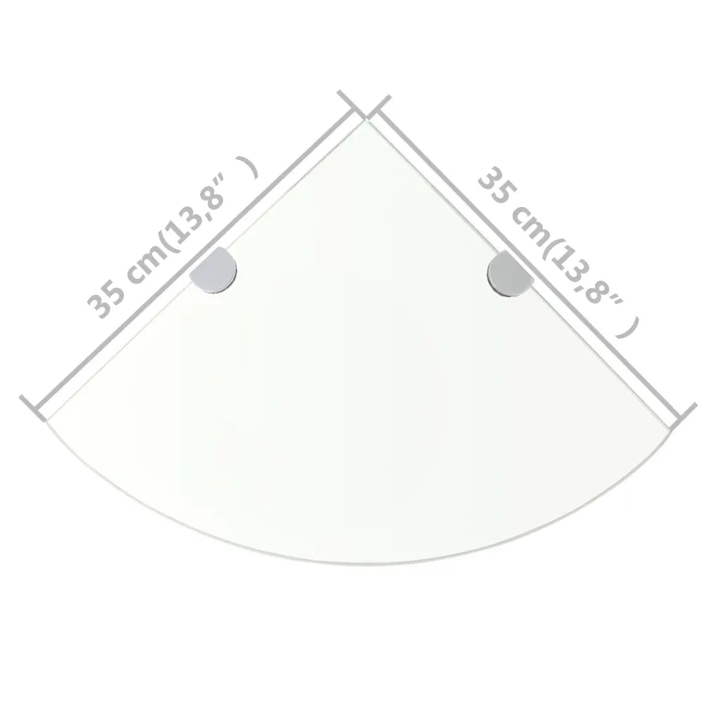 2 pz Mensola | Scaffali Angolari Supporti Cromati e Vetro 35x35 cm