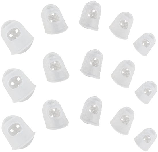 Protezioni per dita 15 pezzi - Silicone - Antiscivolo - Adatti per chitarra/ukulele - 5 diverse misure - Comfortevoli e duraturi - Coperture per dita