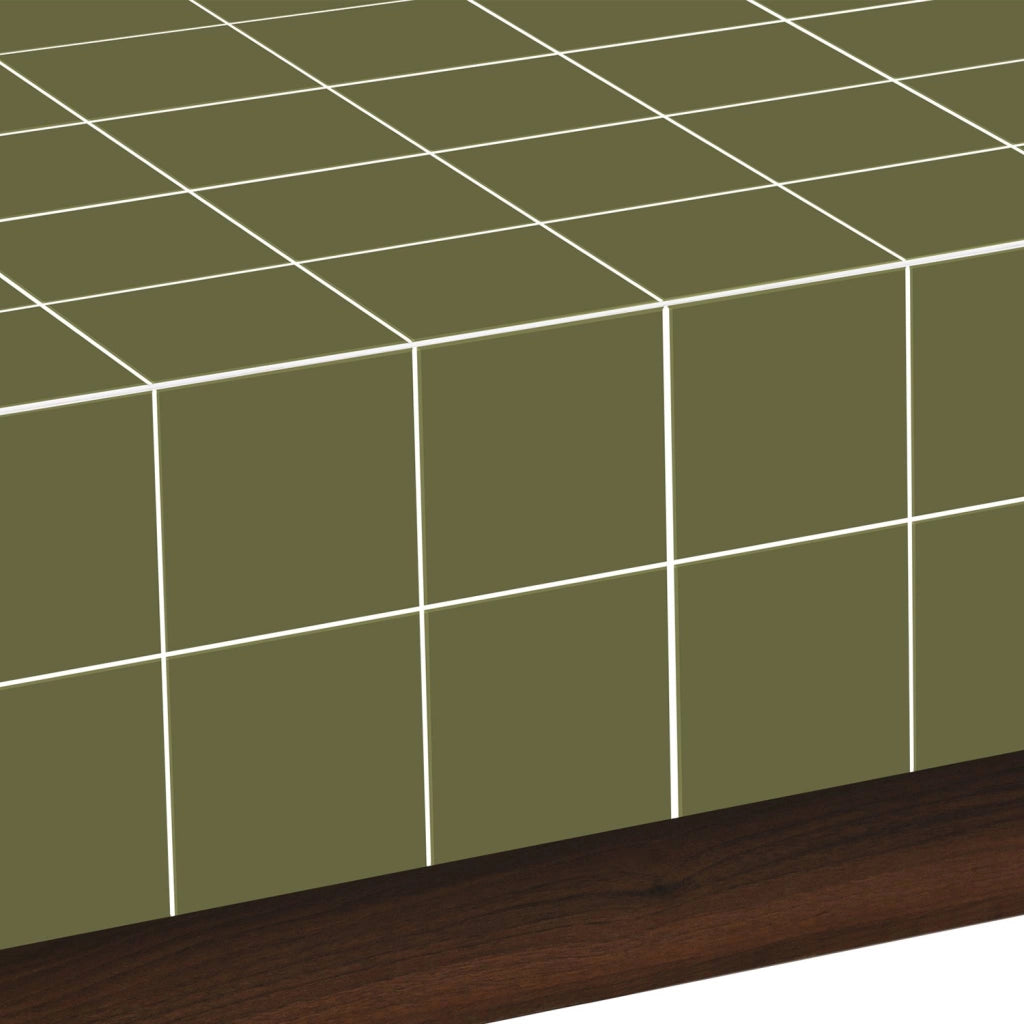 Tavolino da caffè con motivo a piastrelle effetto ceramica opaca,