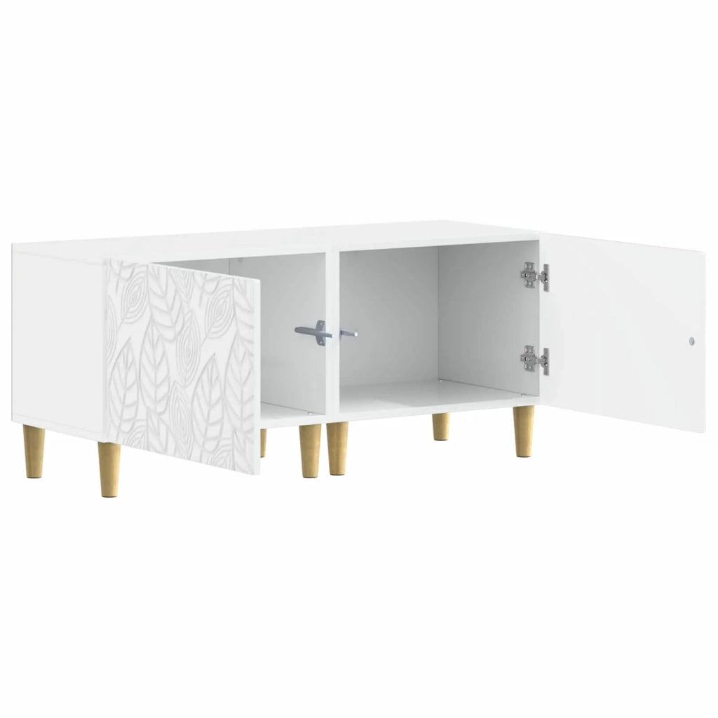 Mobile TV Bianco Lucido Legno ingegnerizzato 897119