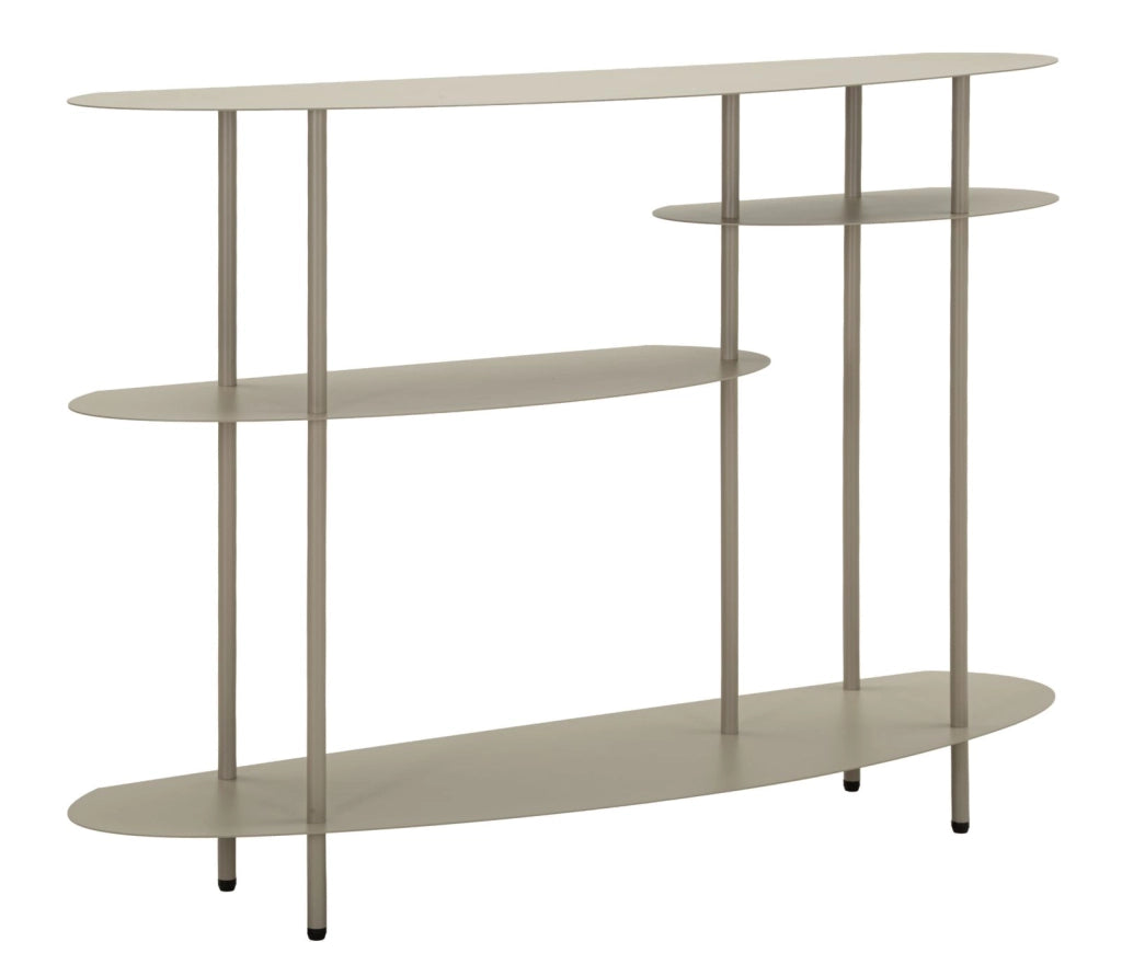 Console Saturno Plus Tortora - Mobile moderno in metallo, 118x34x82 cm, finitura tortora neutra