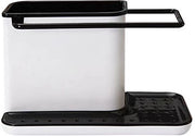 Organizzatore per cucina sotto il lavandino - Lavello con alta capacità di stoccaggio - Grande spazio di archiviazione - Adatto per detersivi, asciugamani da cucina, spugne, ecc. - Dimensioni: 21 x 13,5 x 11 cm - Nero e bianco