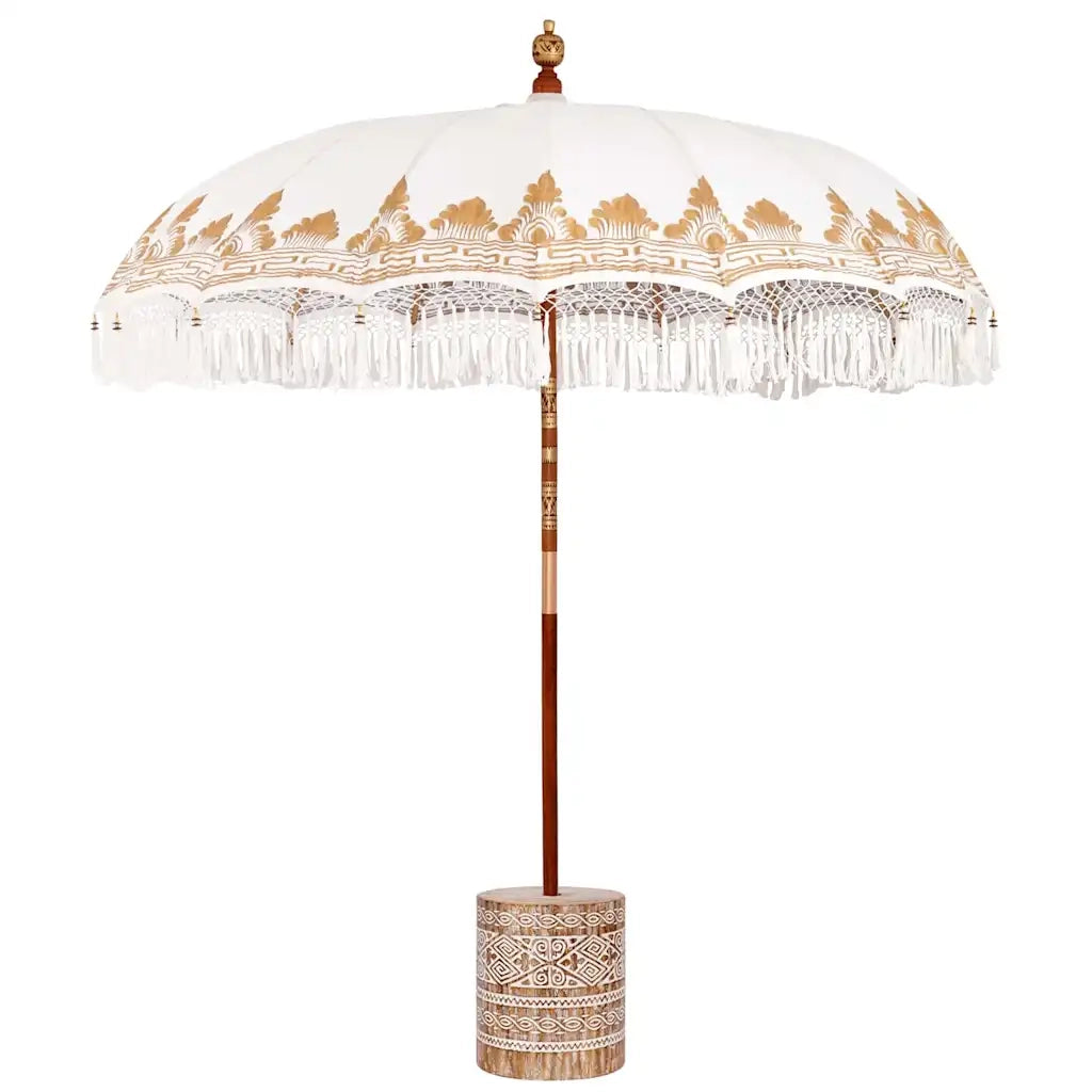 Ombrello balinese con base Crema 215 x 215 x 260 cm