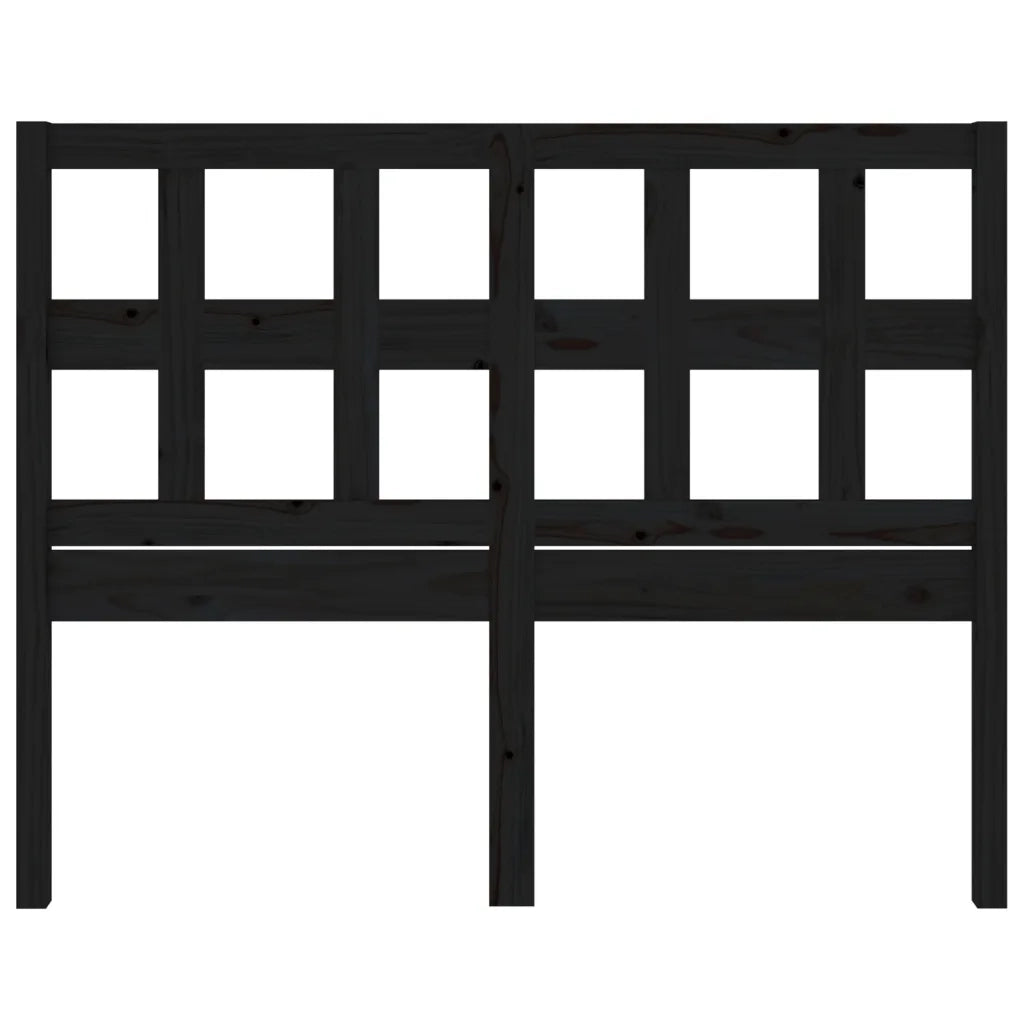 Testiera per Letto Nera 185,5x4x100cm in Legno Massello di Pino