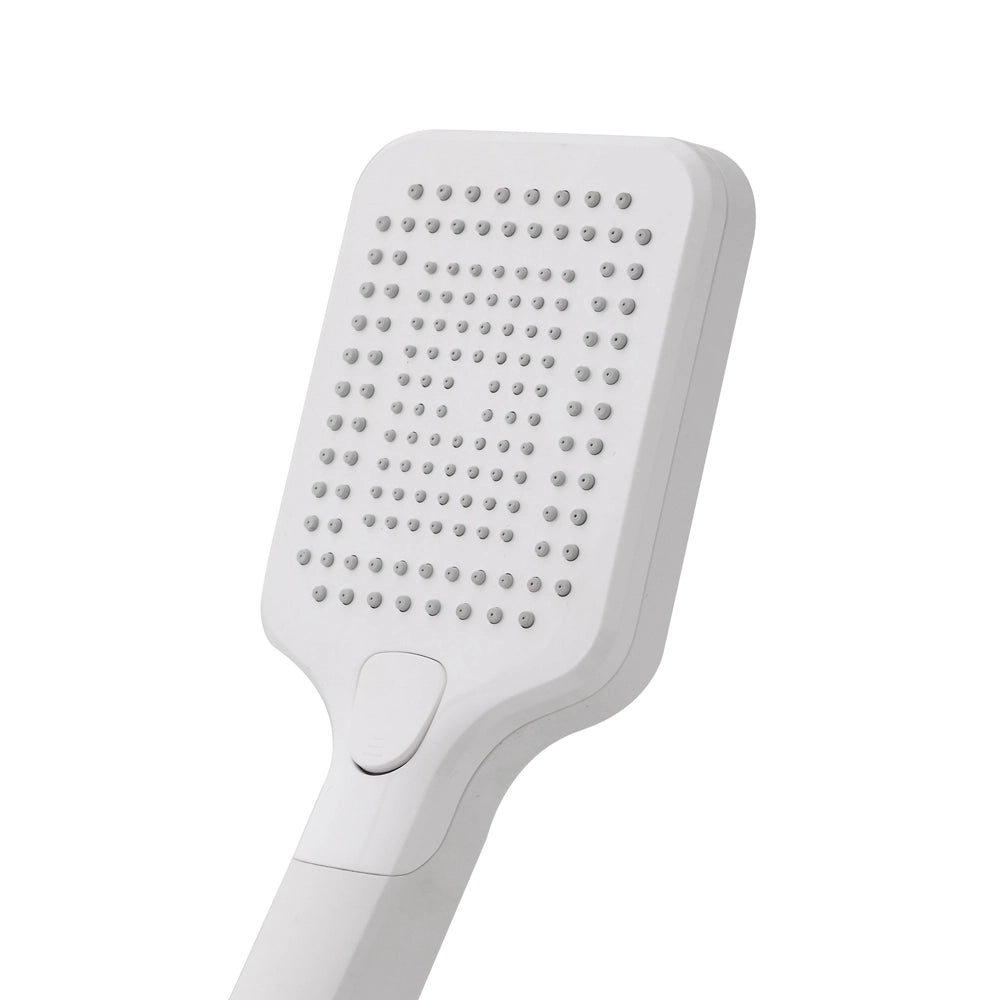 Doccetta quadrata 26,6 cm con tre tipi di getto bianco opaco in ABS Hidra