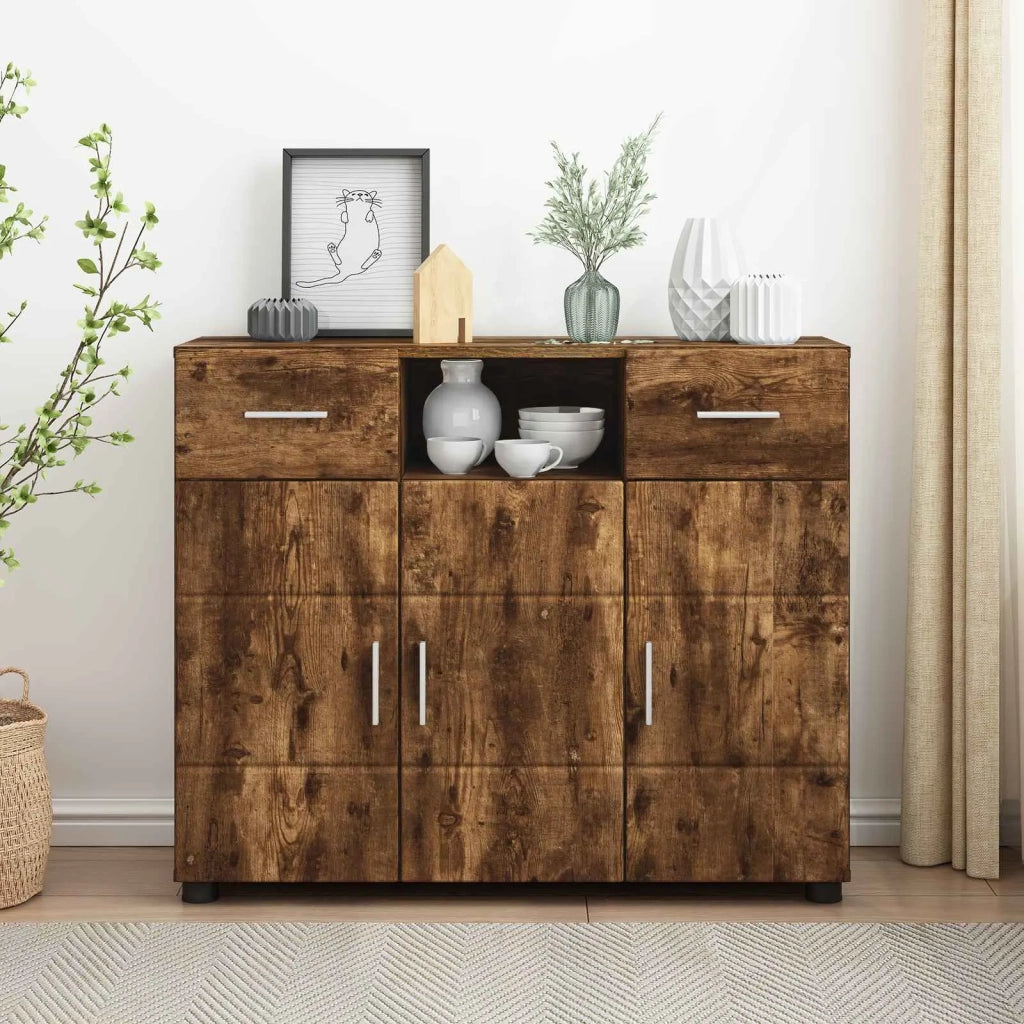 Armadio in Legno con cassetto Rovere fumé 88,5 x 30,5 x 73 cm