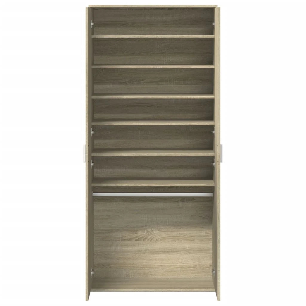 Scarpiera mobiletto portascarpe mobile per ingresso/corridoio/soggiorno legno Sonoma 80 x 39 x 178 cm marrone legno ingegnerizzato 02_0021737