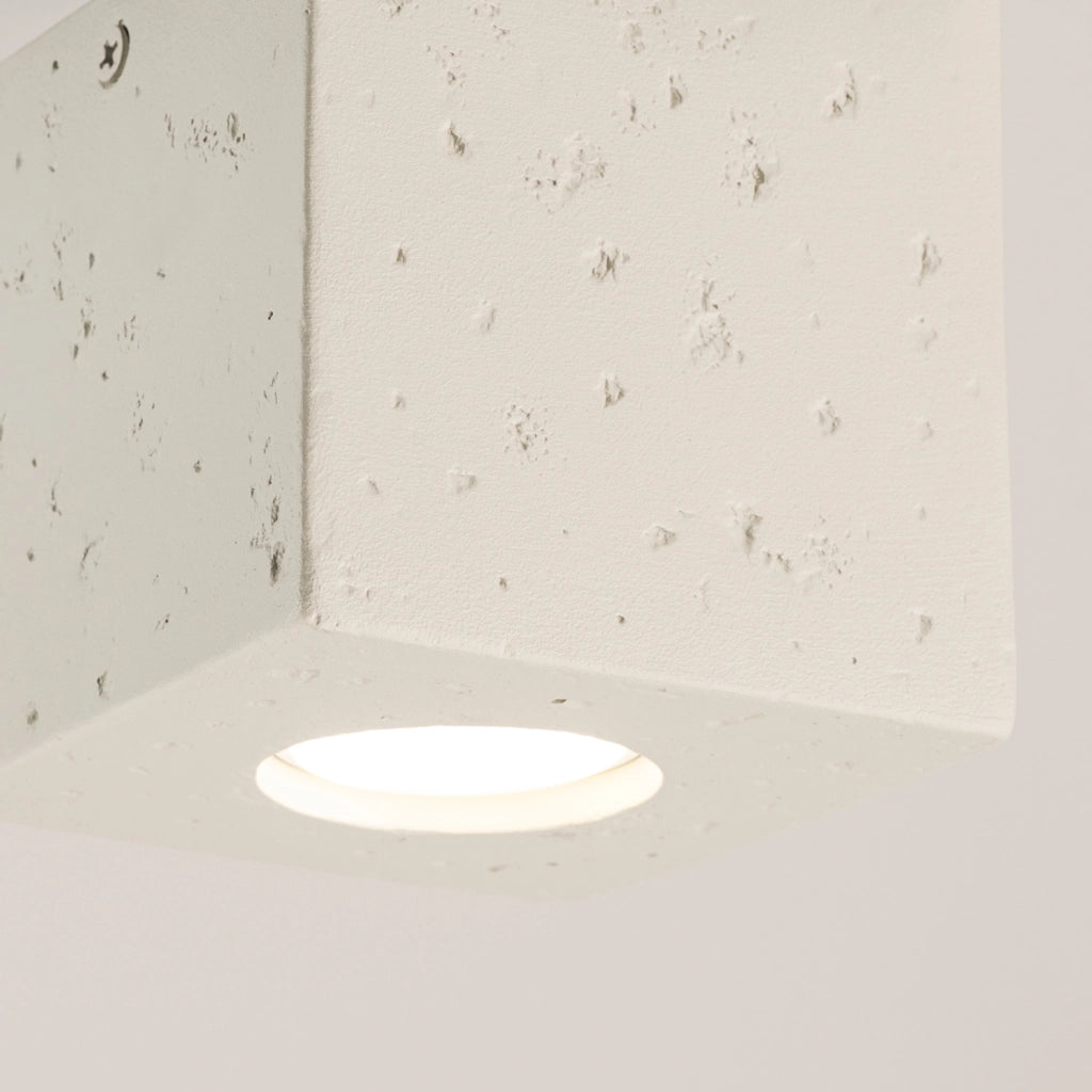 Spot soffitto industriale quadrato cemento beige GU10 TETRIS