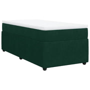 Letto singolo | Letto per adulti | Giroletto a Molle con Materasso Verde Scuro 90x190 cm Velluto