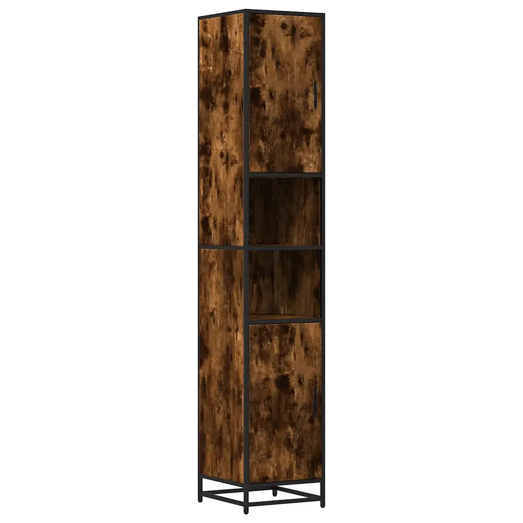 Mobile da Bagno Fumo 35x37,5x188,5 cm in Truciolato e Metallo