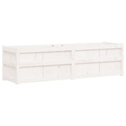 Fioriera | Cassetta per fiori | Vaso da Giardino Bianca 180x50x50 cm Legno Massello di Pino