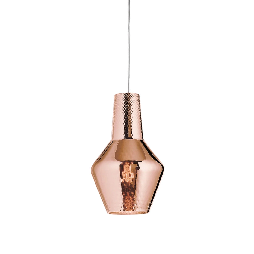 Romeo sospensione ø.250x3180mm. 1xe27 70w hs-ip20-v.grigio, vtr.oro rosa