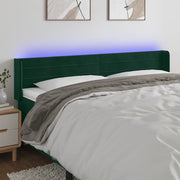 Testiera a LED-Testata con LED Verde Scuro 203x16x78/88 cm in Velluto 290928
