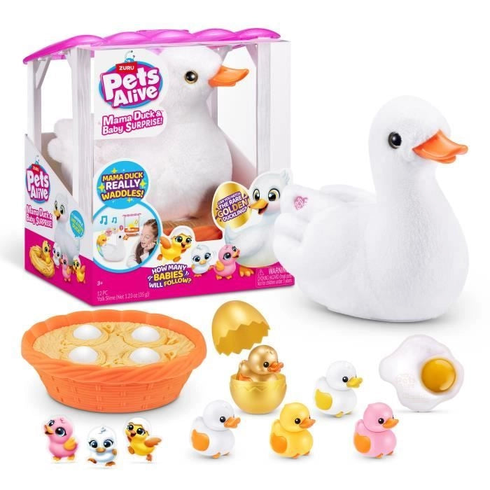 Giocattolo Interattivo - ZURU - Mama Duck - Anatroccoli interattivi che seguono la mamma con sorprese da scoprire