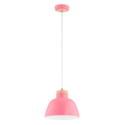Lampada a sospensione scandinava rosa legno Lorien E27 Alfa