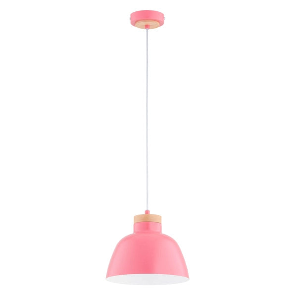 Lampada a sospensione scandinava rosa legno Lorien E27 Alfa