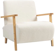 Sedia - Rivestimento Sherpa - Supporti in Legno - Schienale di Pelo