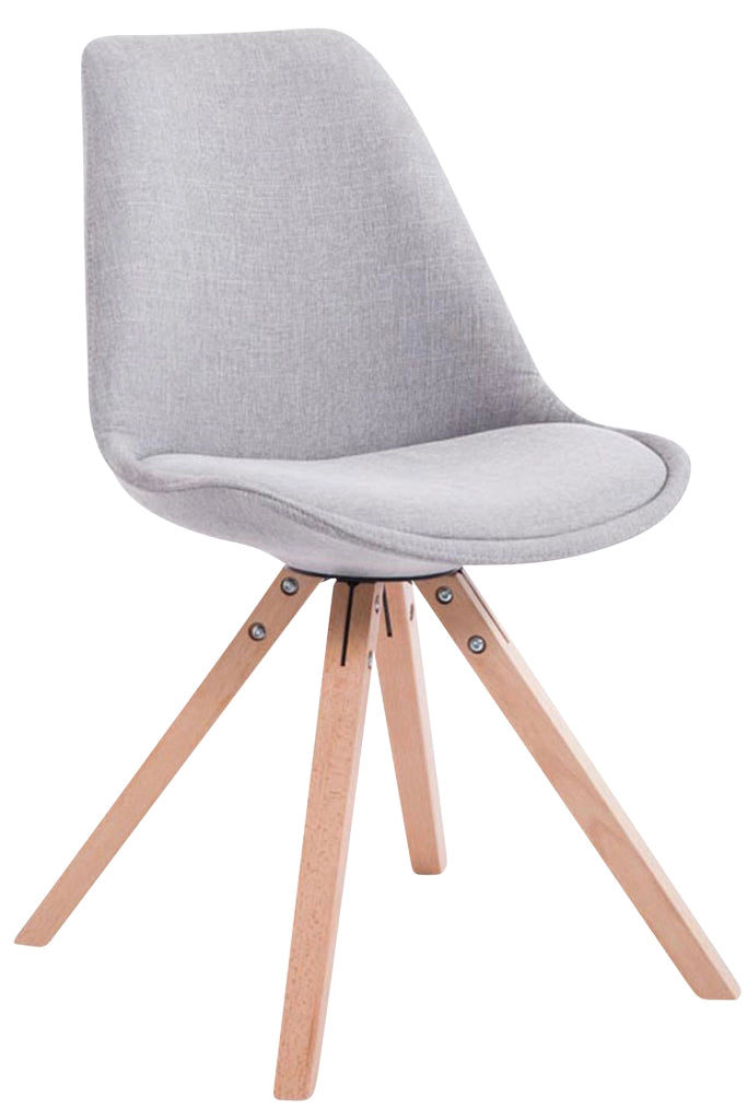 Set di 4 sedie per visitatori Toulouse Fabric Square grigio,natura