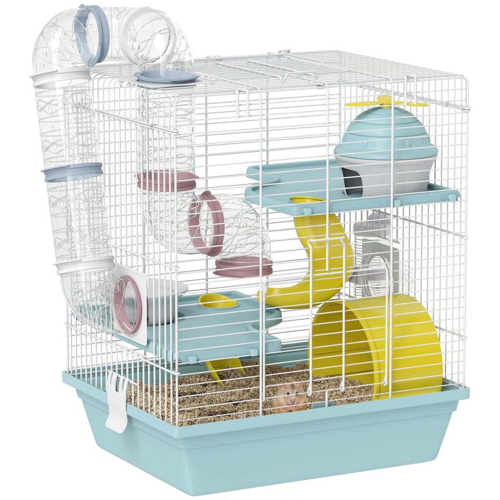 Casetta 3 Livelli per Criceti con Tubi e Accessori ¨C zephmum ¨C Grigio 34.5x27.5x41 cm