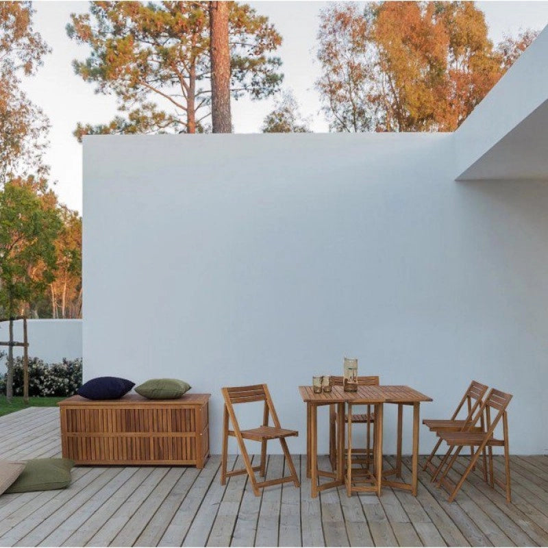 Tavolo da Giardino e 4 Sedie in Legno Pieghevoli Set da Esterno Noemi Bizzotto