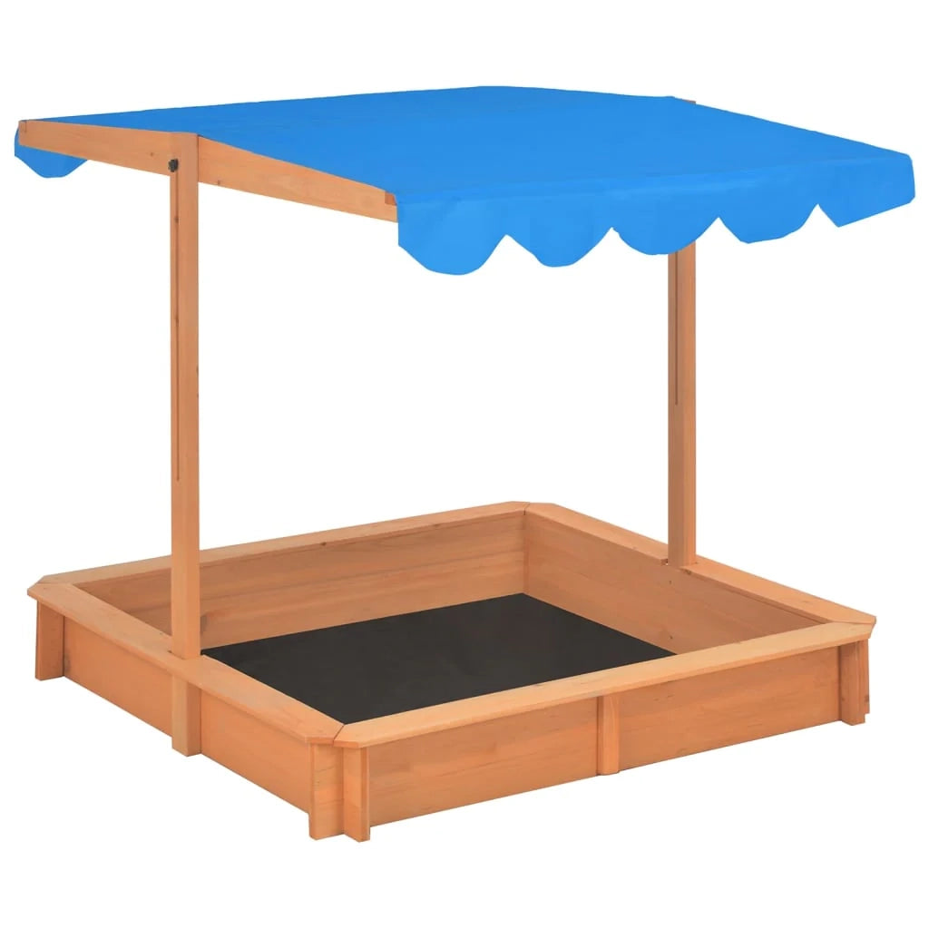 Sabbiera con tetto regolabile legno di abete 115 x 115 x 115 cm 02_0005055