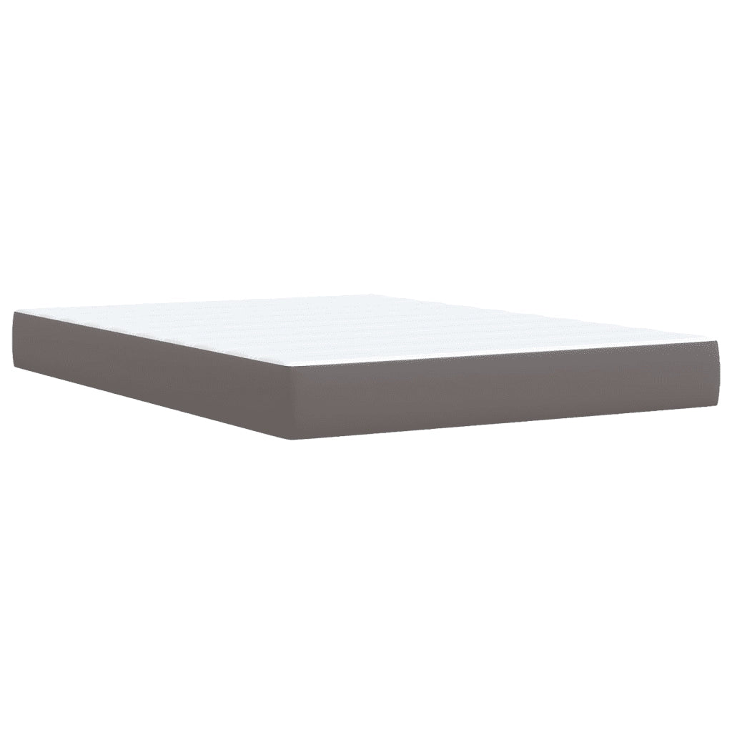 Giroletto a Molle con Materasso Grigio 140x200 cm in Similpelle