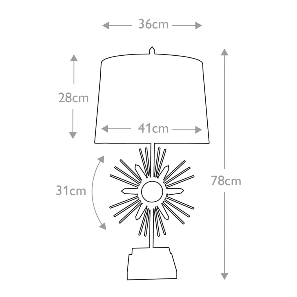 Lampada da tavolo oro Sun King cristalli Gilded Nola E27 60W