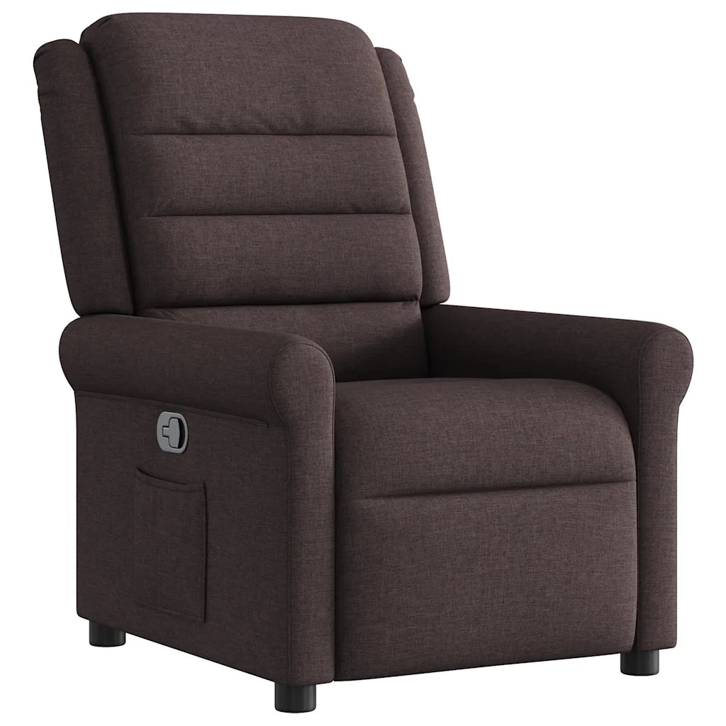 Poltrona Reclinabile Marrone Scuro in Tessuto 4015641