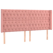 Testiera | Testata ad Orecchio Rosa 183x16x118/128 cm in Velluto