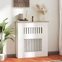 Copritermosifoni con Doghe e decorazione a Nido d'Ape, 78x19x81 cm, Bianco