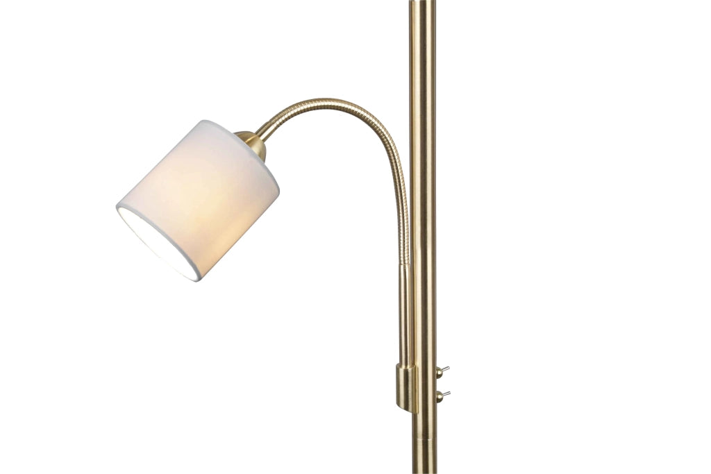 Piantana con lampada da lettura, metallo, ottone satinato, H 170 cm, Hotel