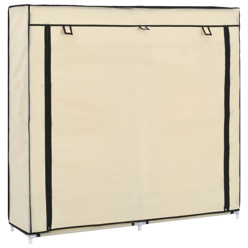 Scarpiera mobile contenitore per scarpe mobile per ingresso/corridoio/soggiorno con coperchio 115 x 28 x 110 cm tessuto crema 02_0021406