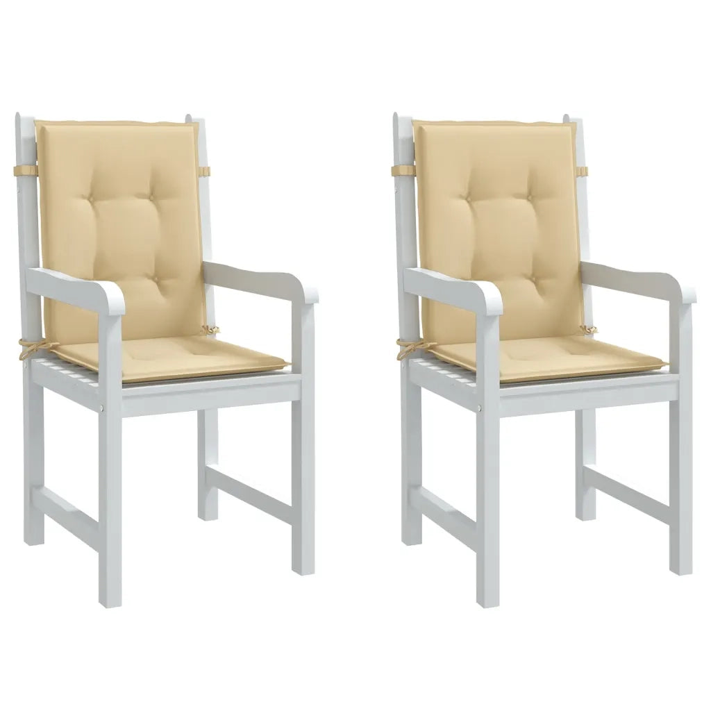 Cuscini Sedia Schiena Bassa 2 pz Beige MÃ©lange 100x50x4 Tessuto