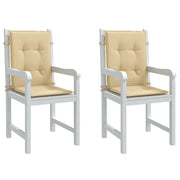 Cuscini Sedia Schiena Bassa 2 pz Beige MÃ©lange 100x50x4 Tessuto