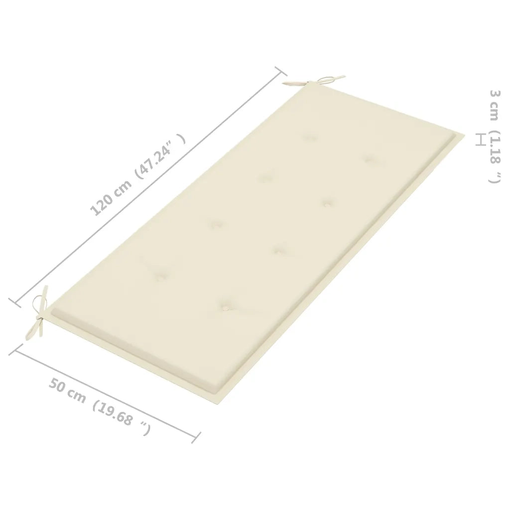 Panca da Giardino Pieghevole con Cuscino 118 cm in Bambù 3063851