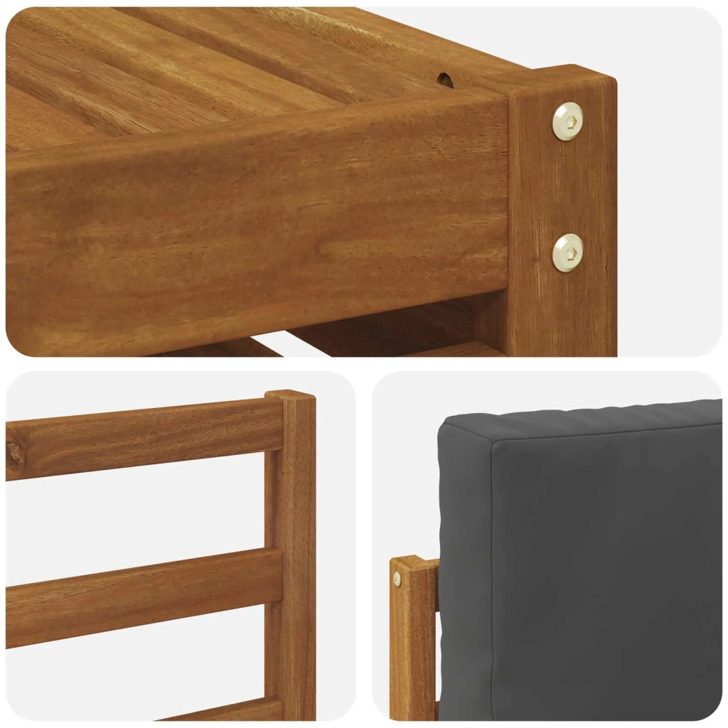 Set di divani da esterno con cuscino 9 pcs Naturale e Antracite