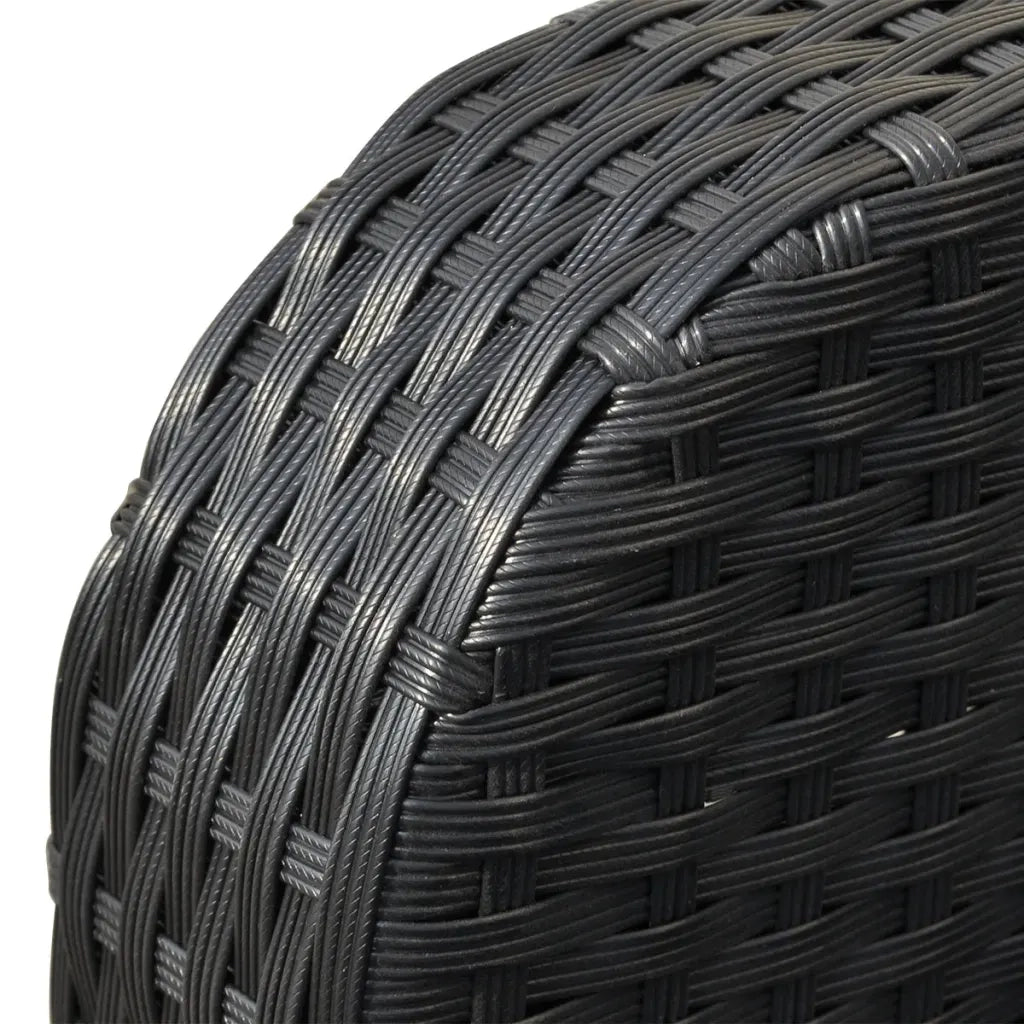 Set Divani da Giardino 4 pz con Cuscini in Polyrattan Nero cod mxl 36244