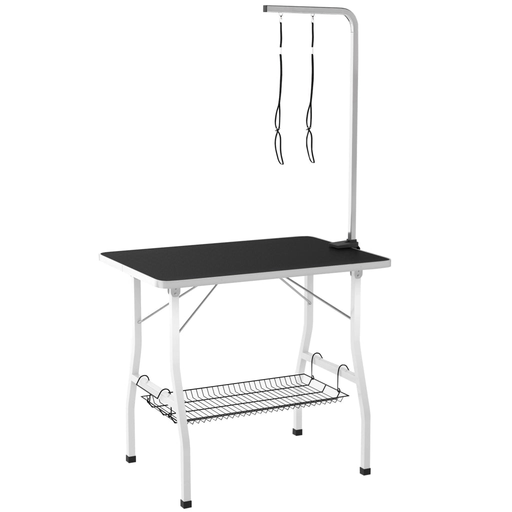 Tavolo Toelettatura Cani Pieghevole ¨C Xylo ¨C Gomma Antiscivolo Nero 90x60x76cm