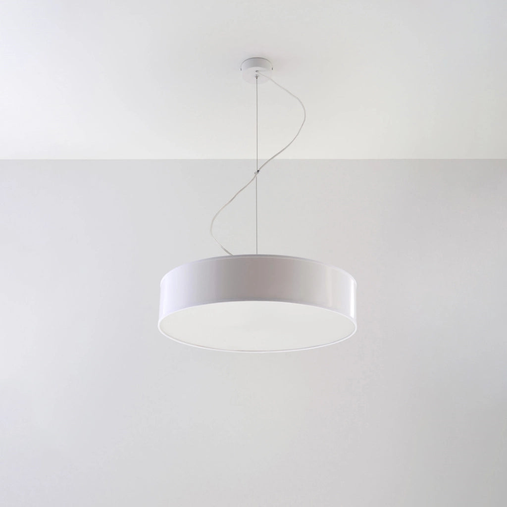 ARENA Lampada da soffitto rotonda a 3 luci arancione spagnolo 45x111 cm PVC bianco
