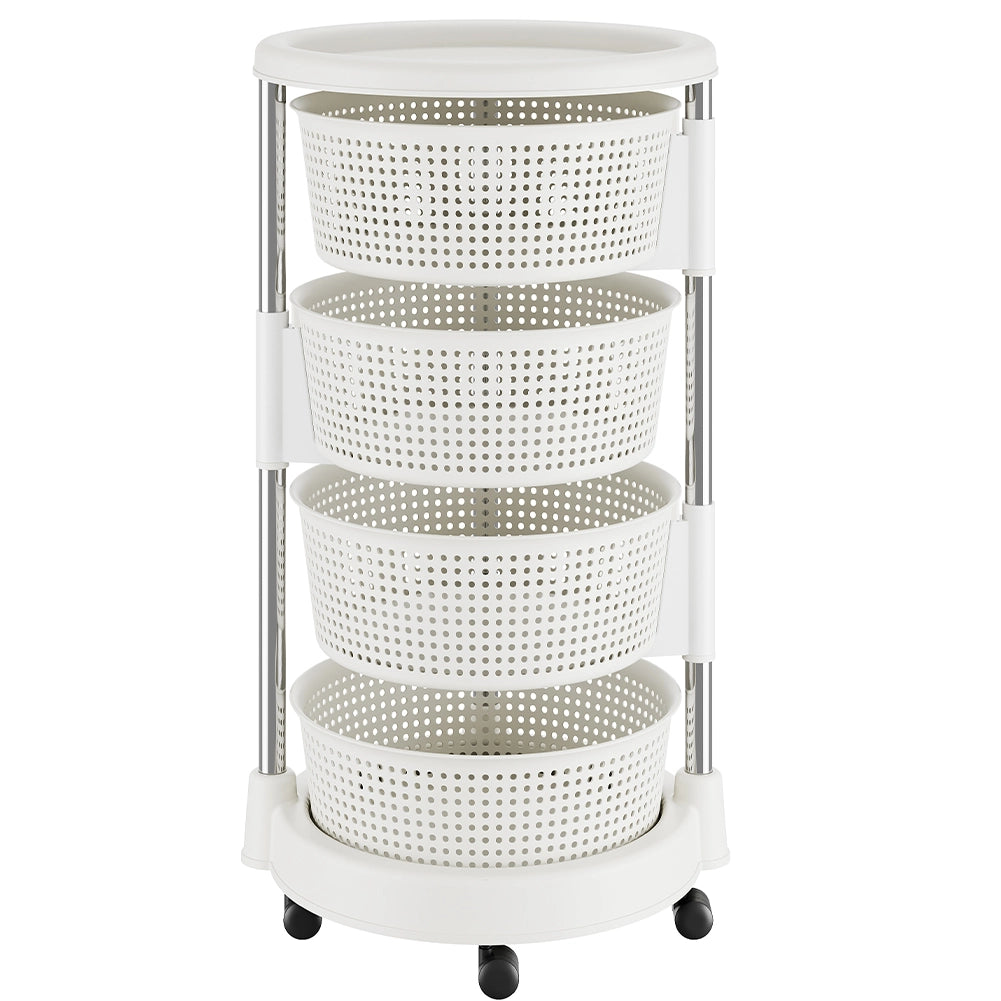 Carrello da Cucina Acciaio Inossidabile 4 Ripiani Apribili Carrellino Salvaspazio