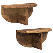 2 pz Scaffale da parete | Ripiano a parete | Mensola a parete Legno vecchio 38 x 19 x 19 cm