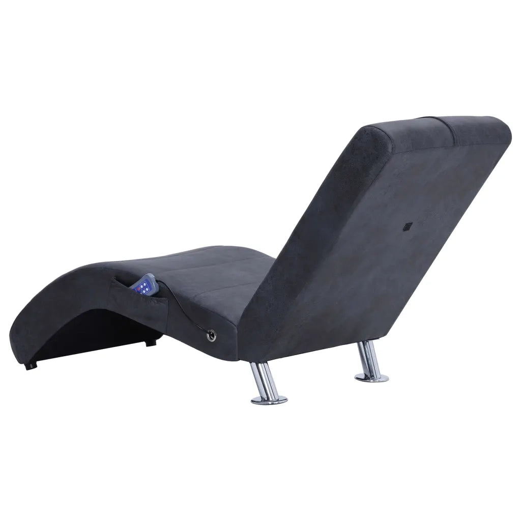 Sdraio Massaggiante con Cuscino Grigia Similpelle Scamosciata CFW2365735