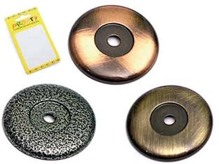 BASETTA GRANDE ANTICATA- - ø mm.36 rame spazzolato conf. bl.2 pz. - 1 blister