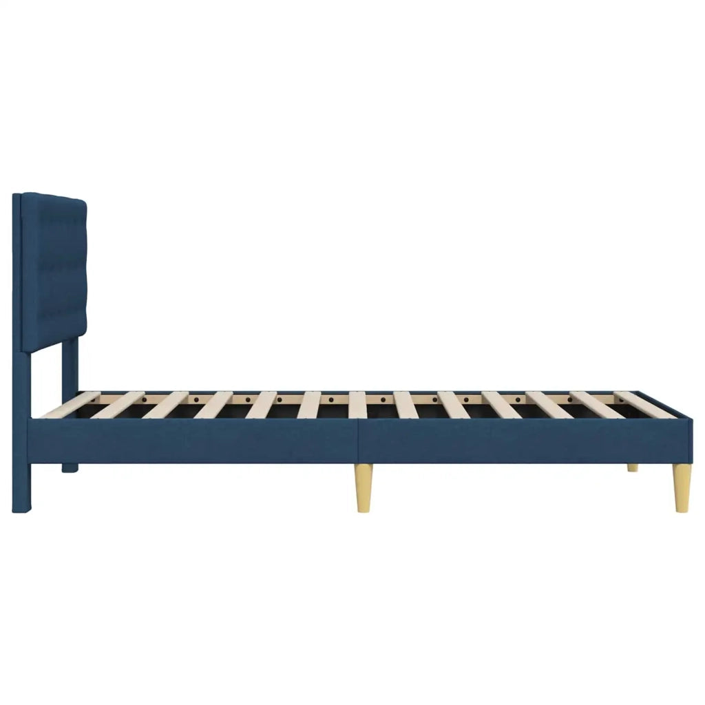 Struttura del letto con testiera Blu 90 x 200 cm Tessuto 42027772