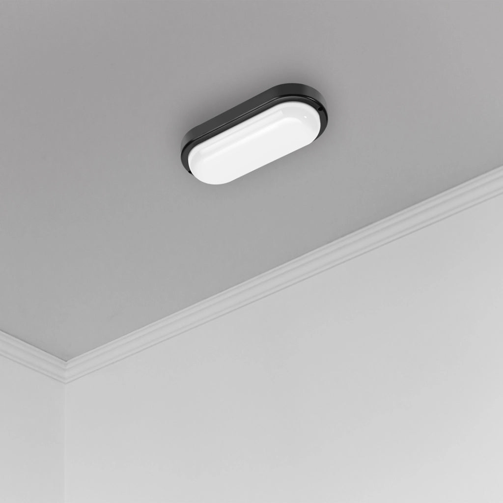 Plafoniera canalina ovale nera LED 18W 4000K IP64 Eko-Light